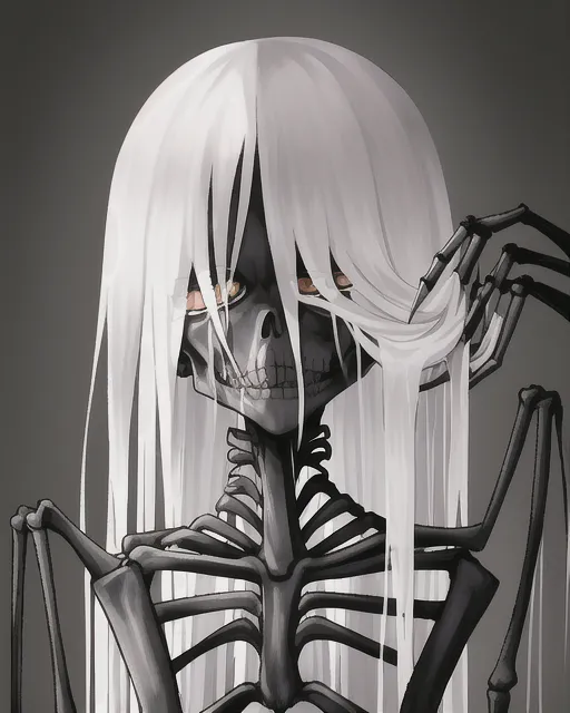 Black skeleton rotten to the core. White hair decaying and falling out  