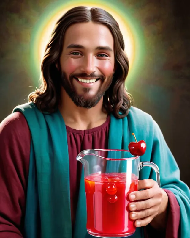 Jesus turns water into Kool-Aid