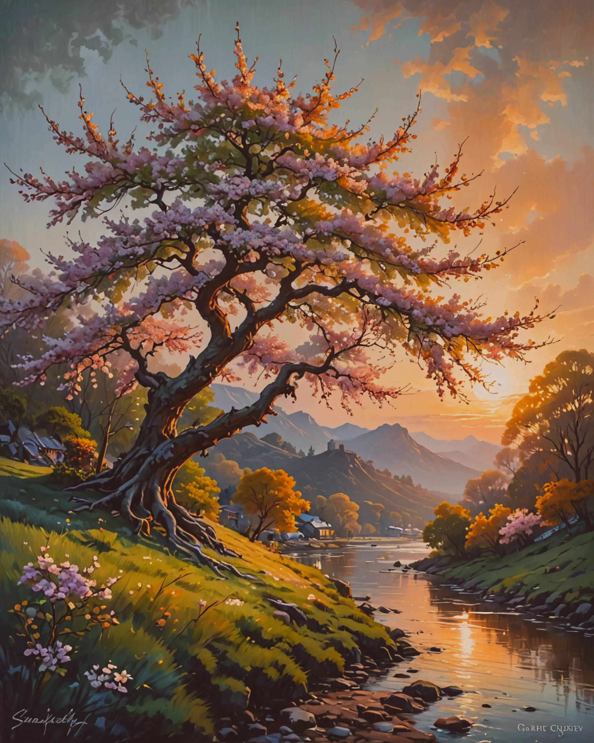 A tranquil morning scene a serene - Free AI Photo Generator - starryai
