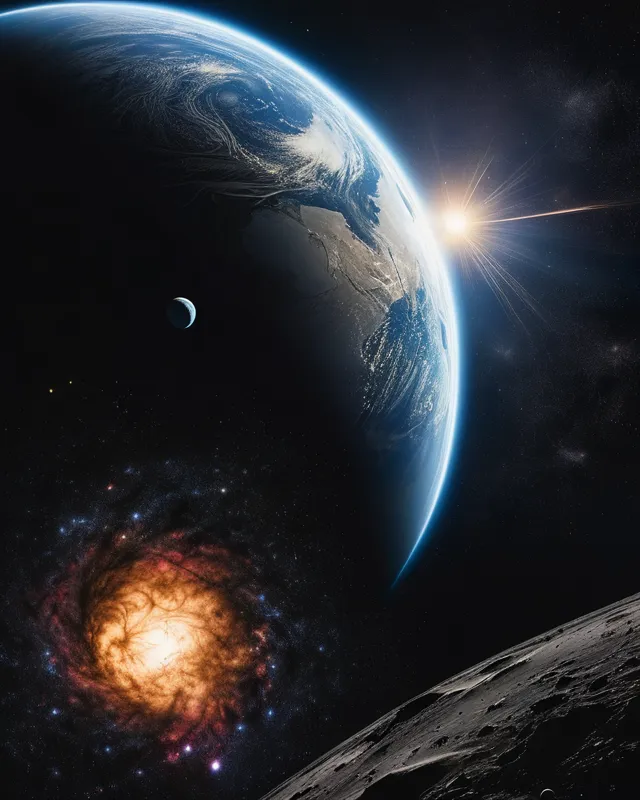Cosmic explosion stars planets - Free AI Photo Generator - starryai