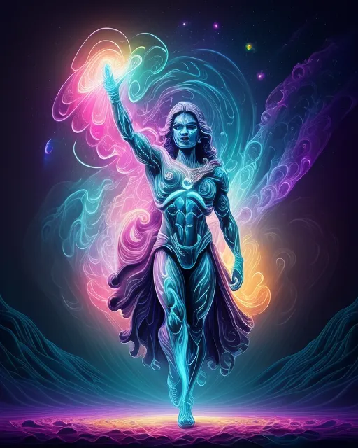 A lone cosmic Artist. - Free AI Photo Generator - starryai