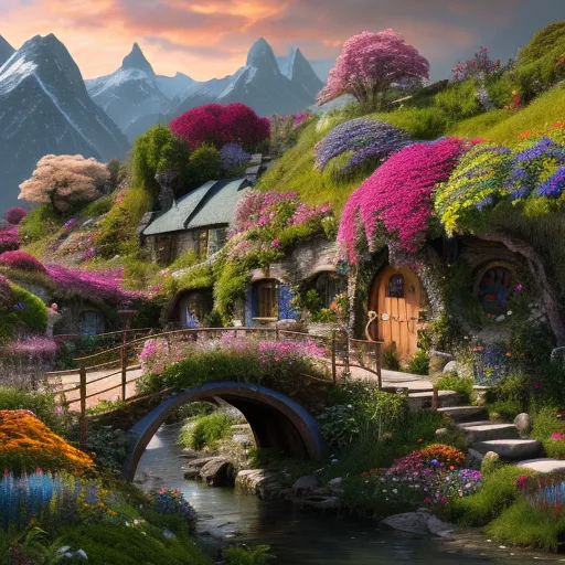 A magical, colorful brush realm, - Free AI Photo Generator - starryai