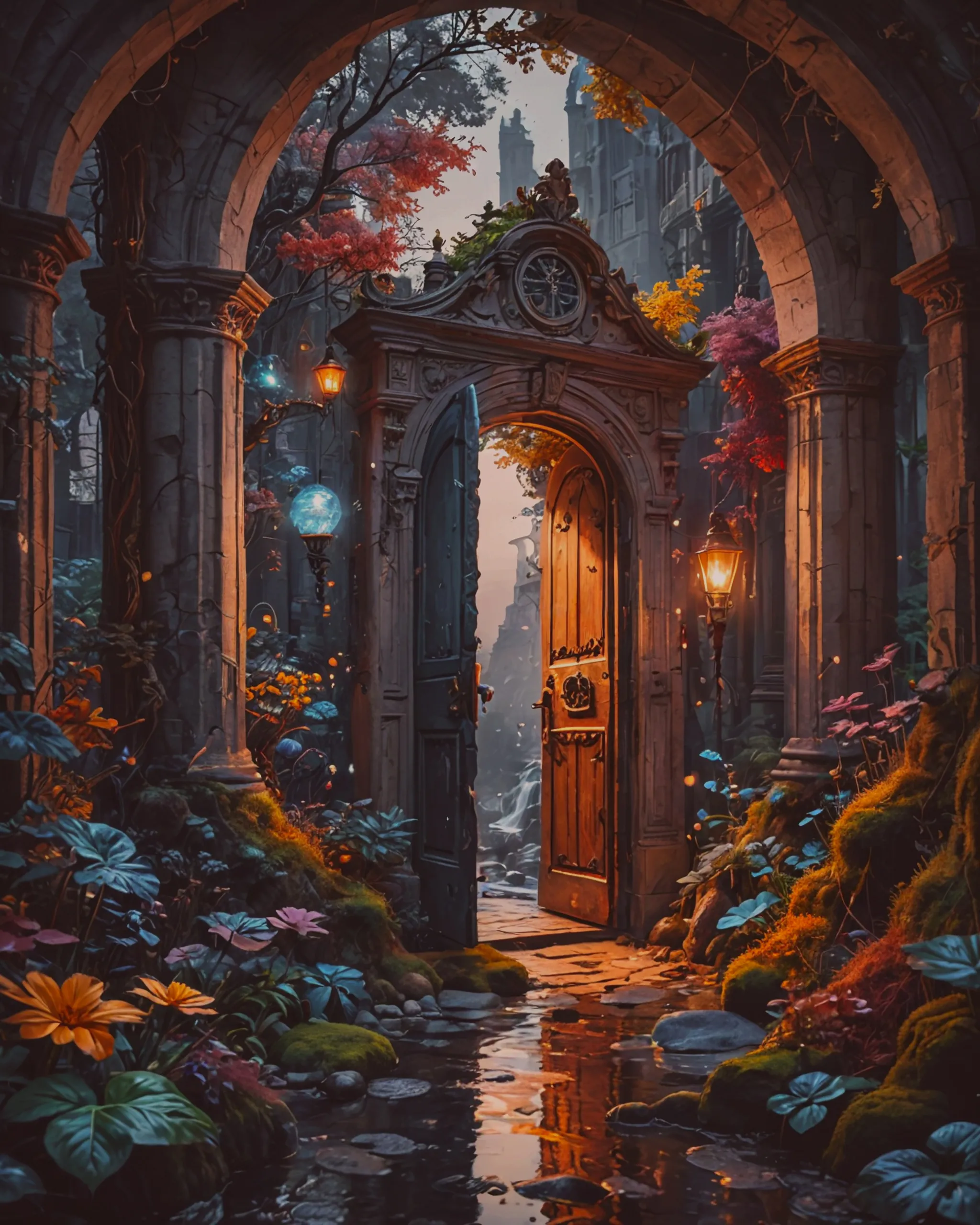 Brush creating a secret realm - Free AI Photo Generator - starryai