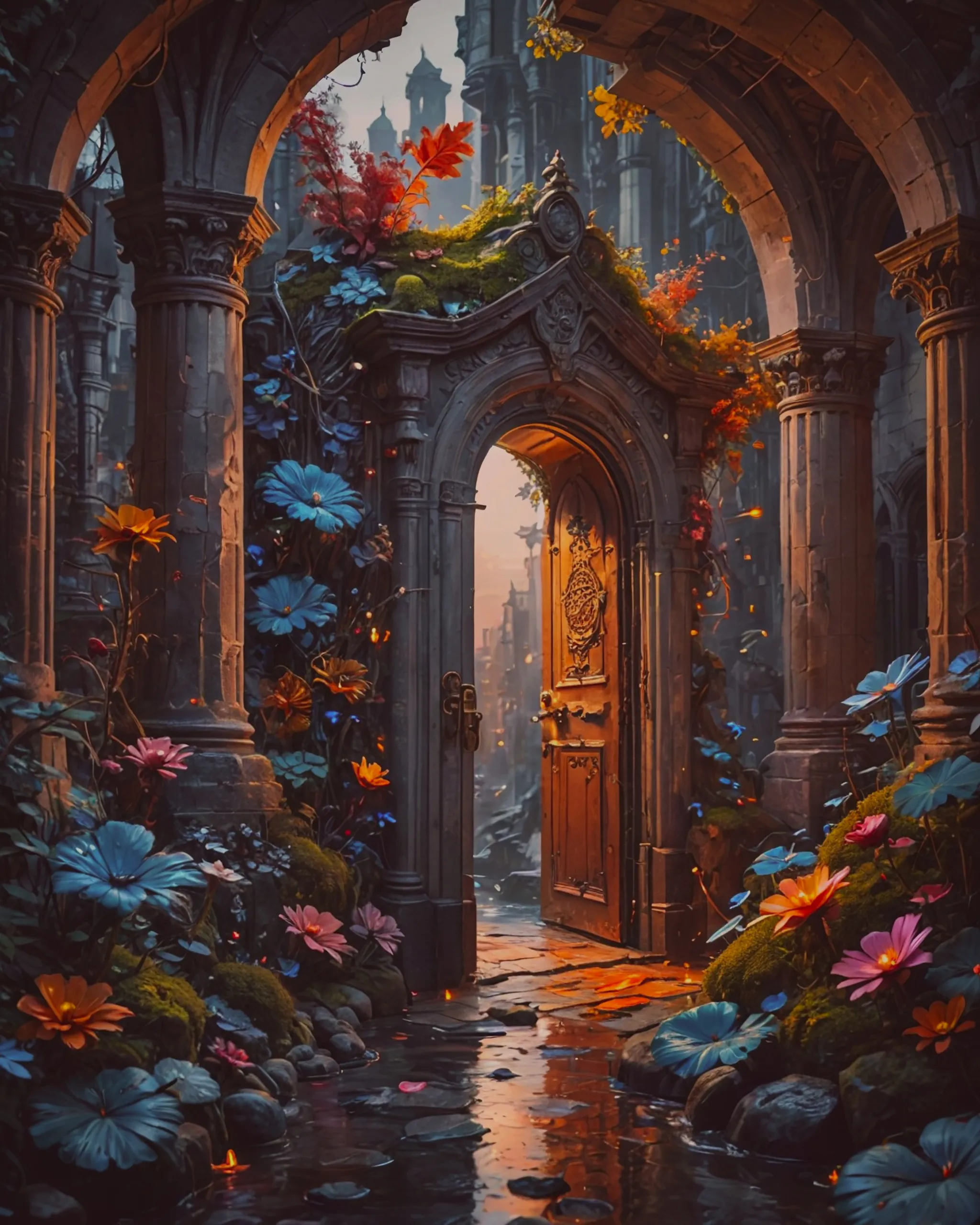 Brush creating a secret realm - Free AI Photo Generator - starryai