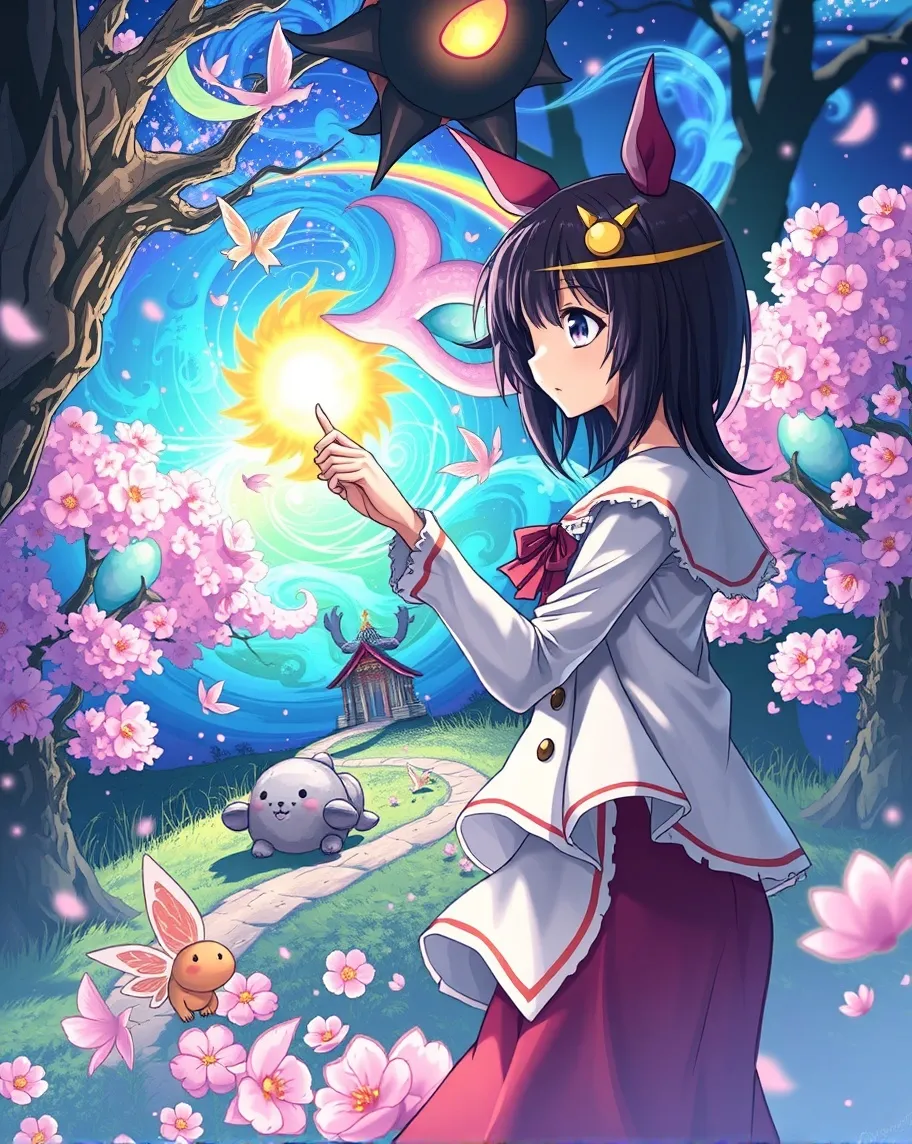 Anime girl brush realm - Free AI Photo Generator - starryai