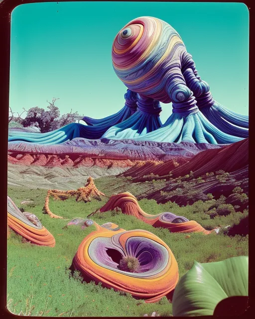 vibrant, surreal landscape where - Free AI Photo Generator - starryai