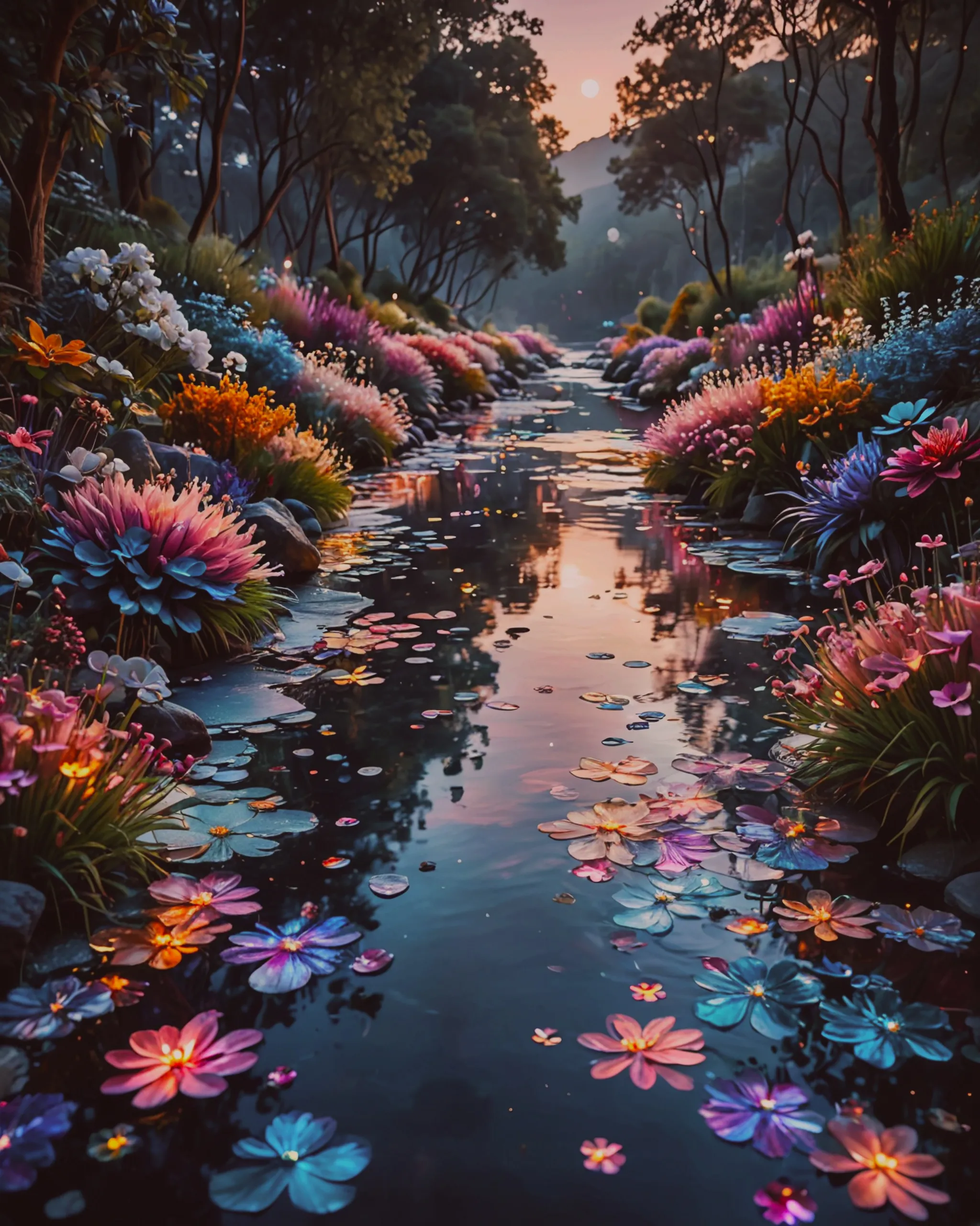 A long river way imaginary glassy - Free AI Photo Generator - starryai
