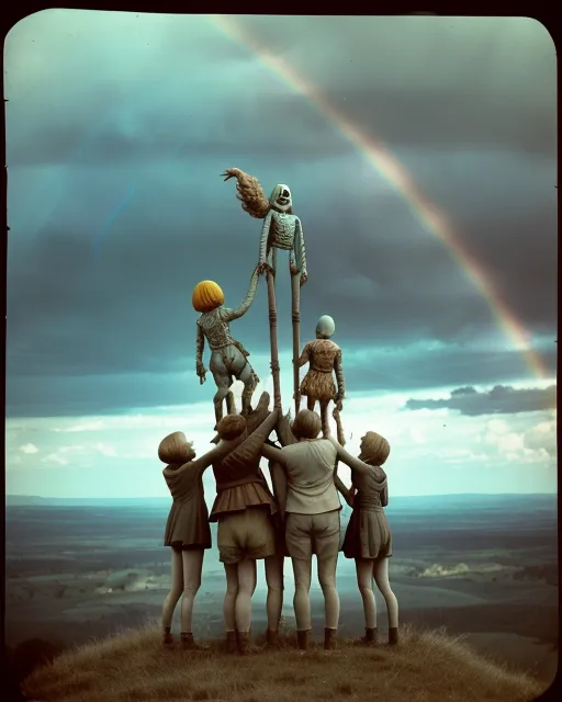 group adventurers stands on a a - Free AI Photo Generator - starryai