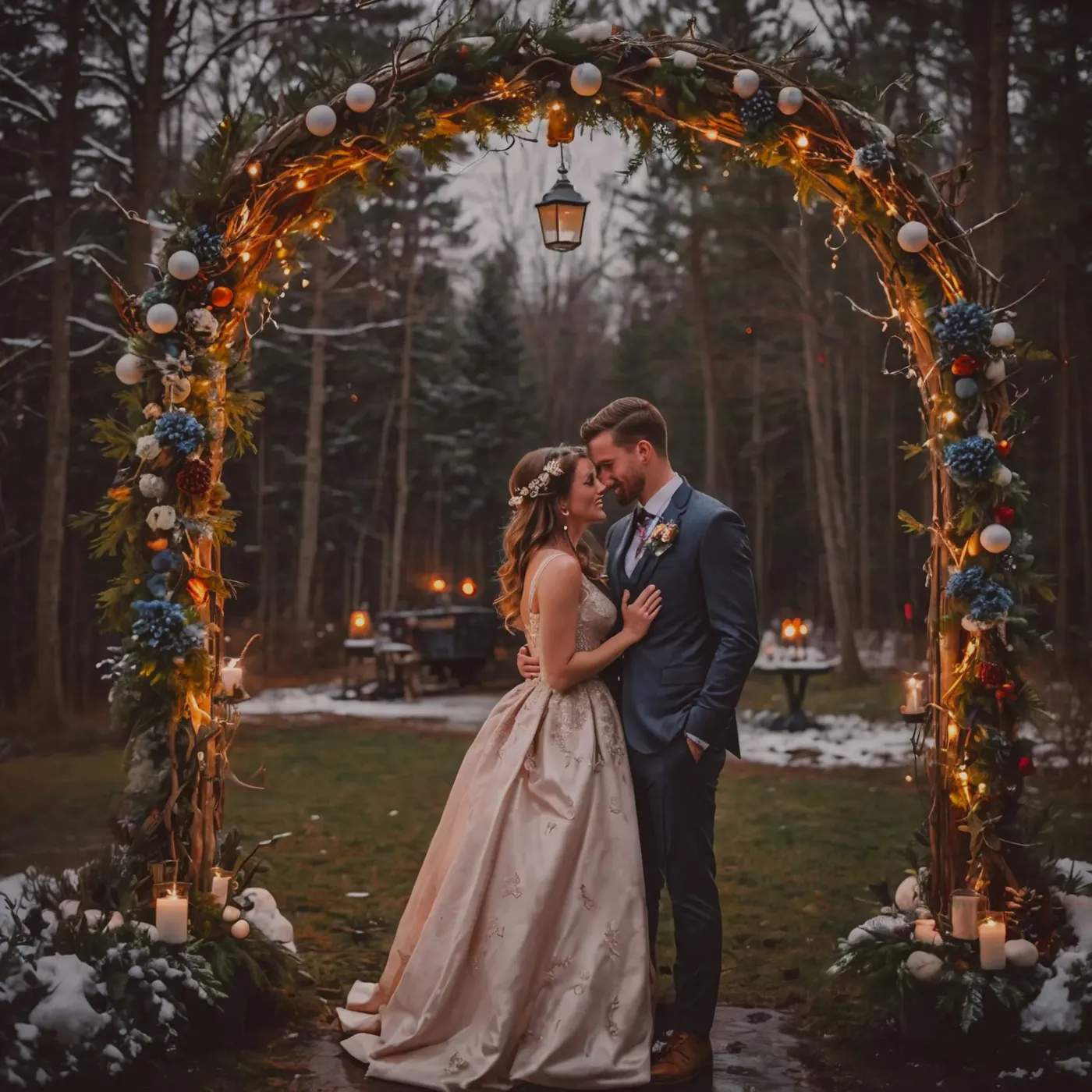 A beautiful engagement party in the winter 