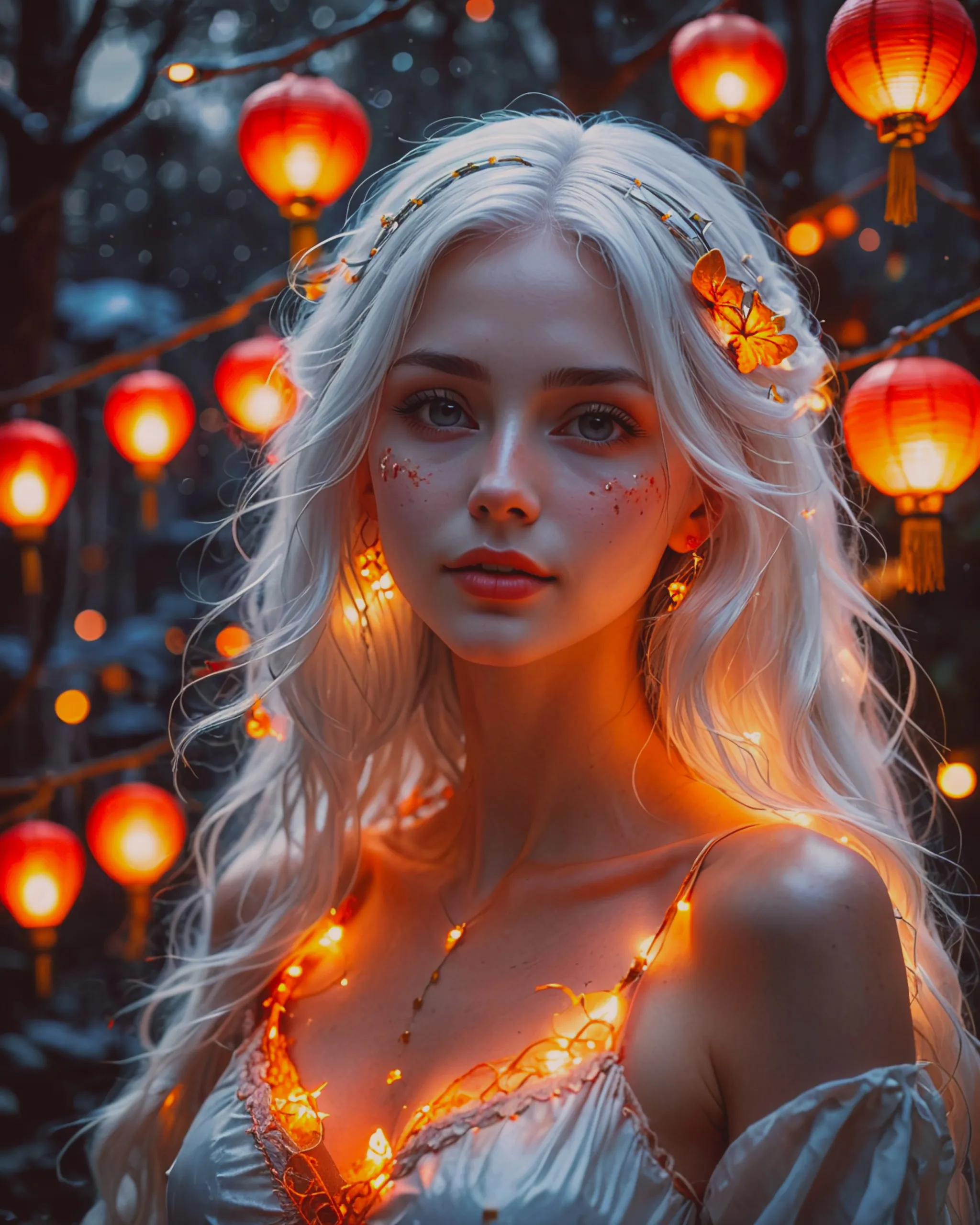 A beautiful woman. She has very - Free AI Photo Generator - starryai