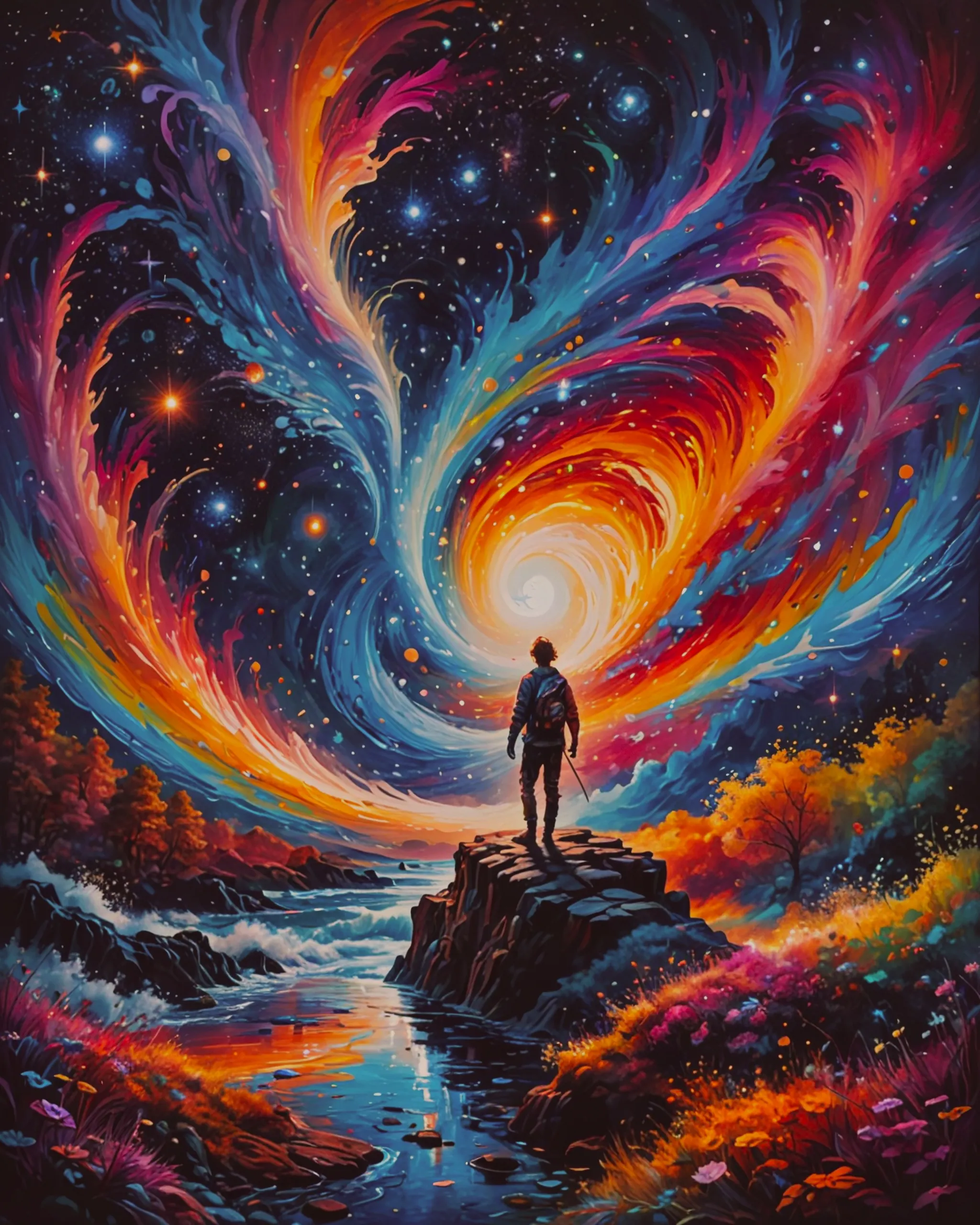 artist painting on canvas a brush - Free AI Photo Generator - starryai