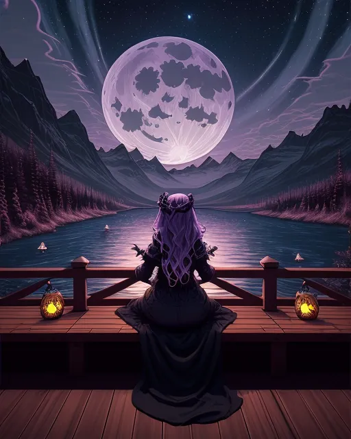 Starey night sky large glowing - Free AI Photo Generator - starryai