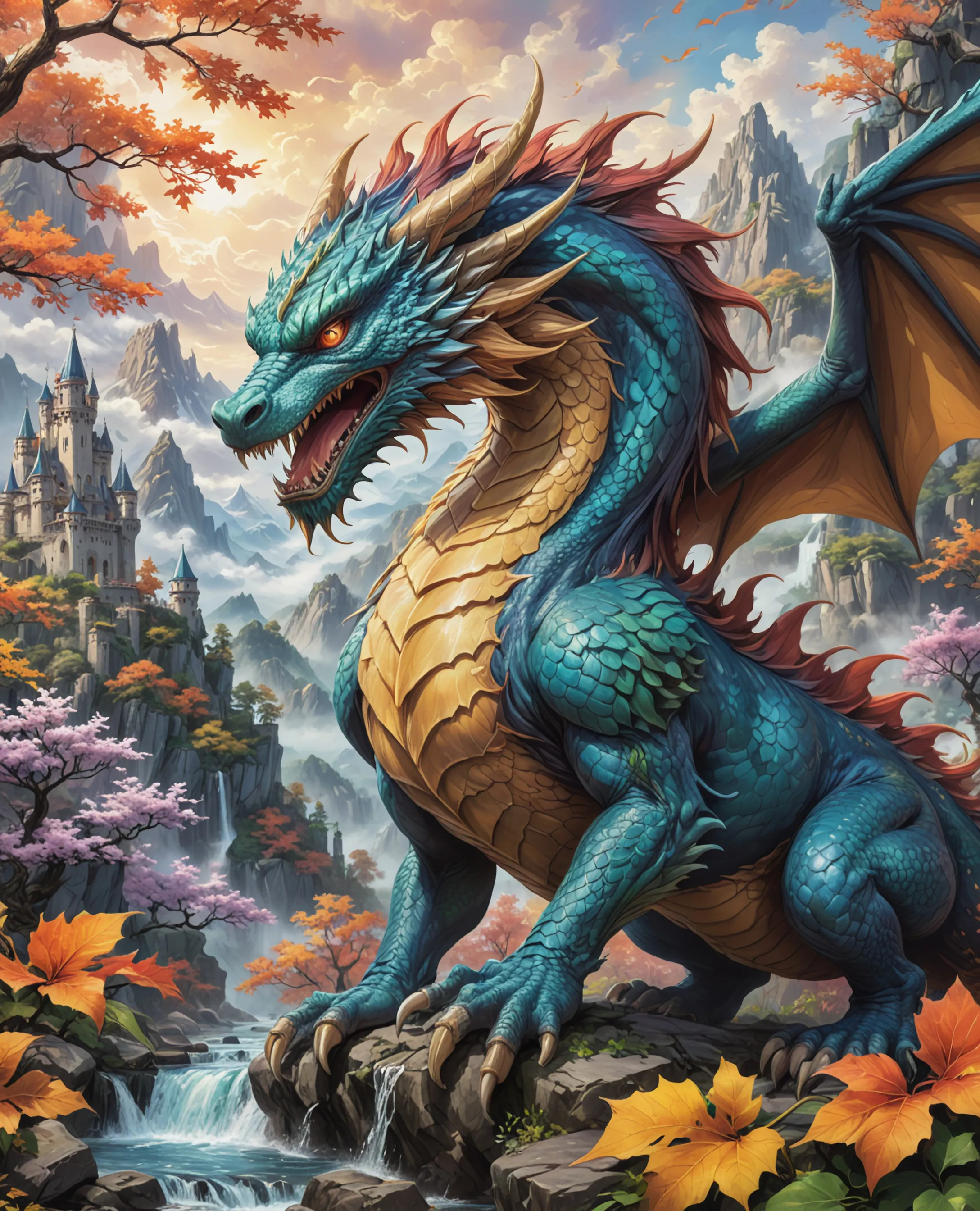 A realm where seasons are four - Free AI Photo Generator - starryai