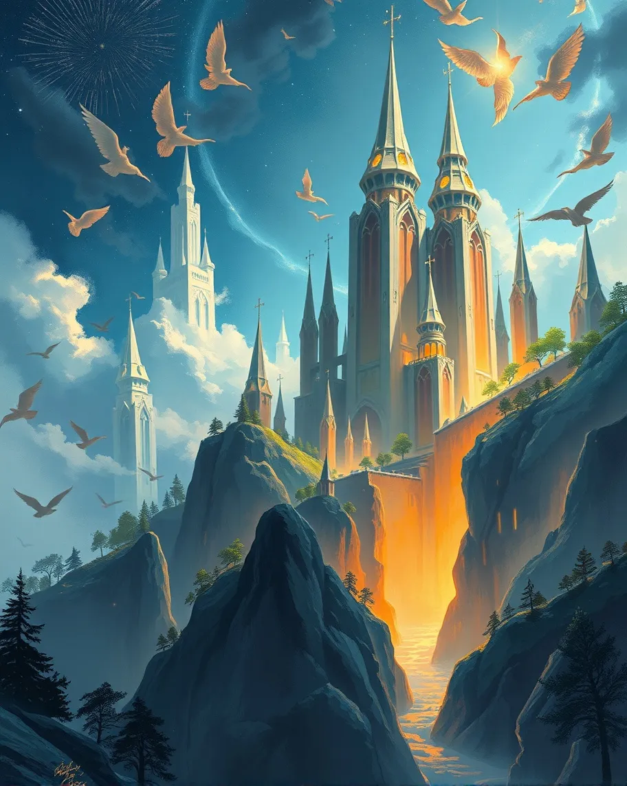 A majestic kingdom canvas, skies, - Free AI Photo Generator - starryai