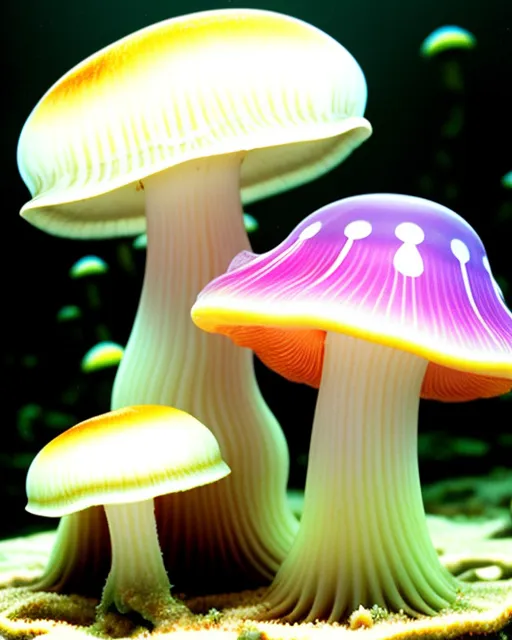 Hybrid mushrooms jellyfish - Free AI Photo Generator - starryai