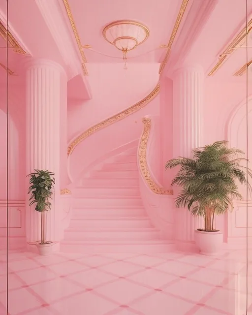 Powder Pink interior design room - Free AI Photo Generator - starryai