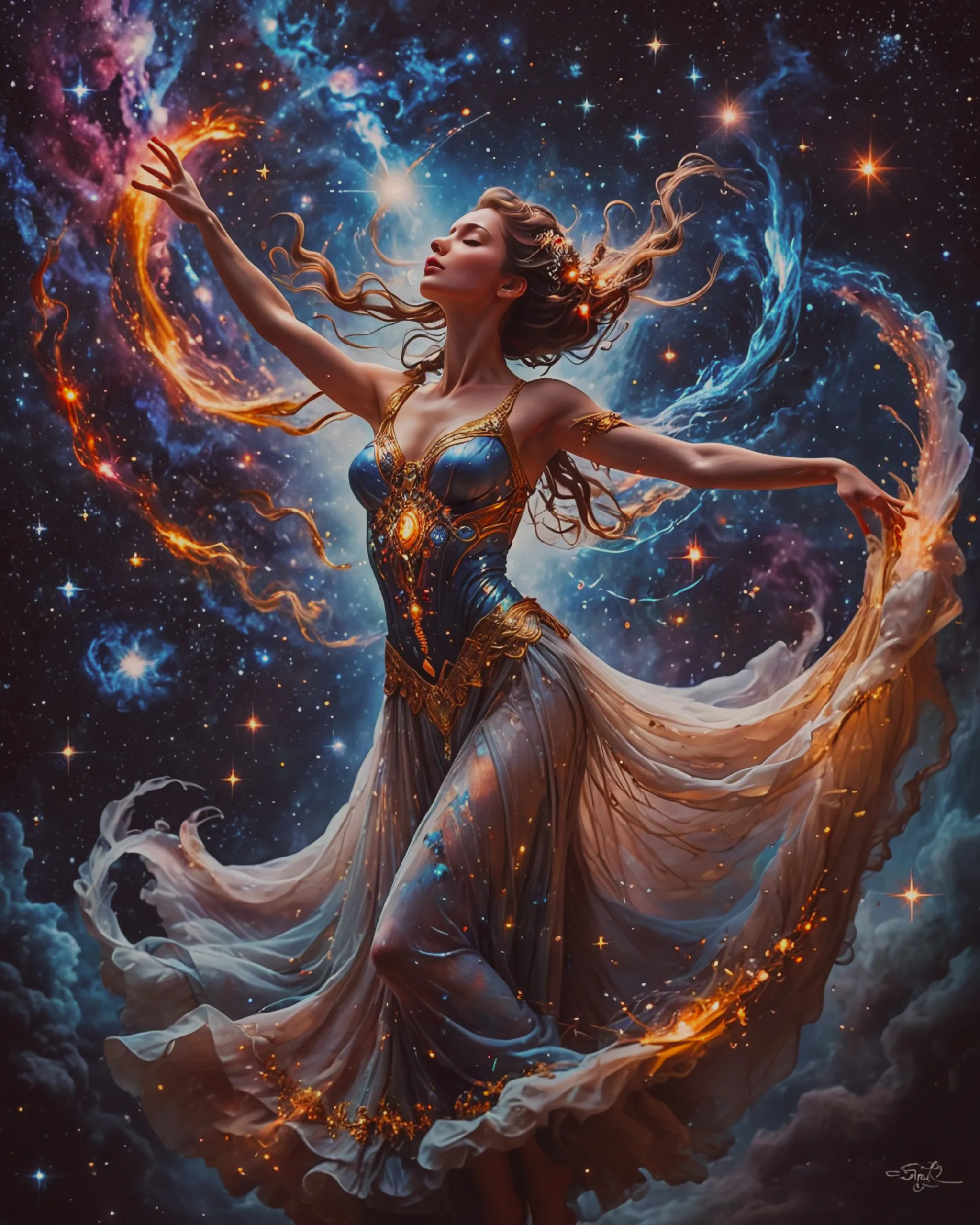 ethereal goddess expressing thru - Free AI Photo Generator - starryai