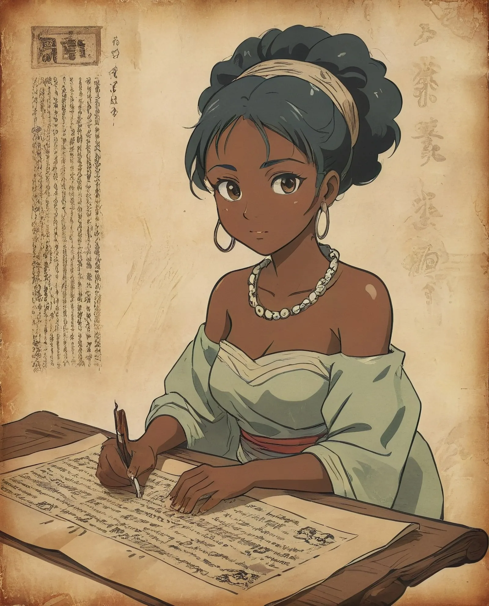 African pictography writing on - Free AI Photo Generator - starryai