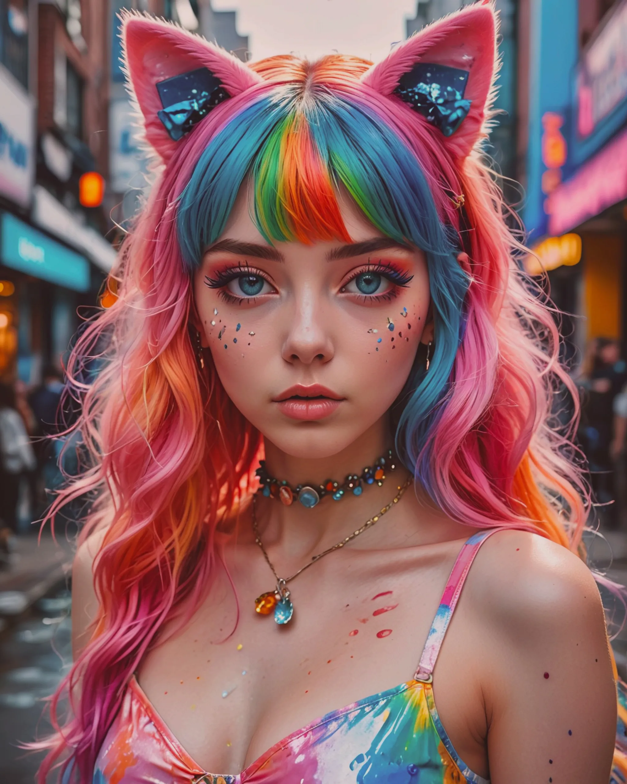 1girl, slime, jelly girl, bangs, - Free AI Photo Generator - starryai
