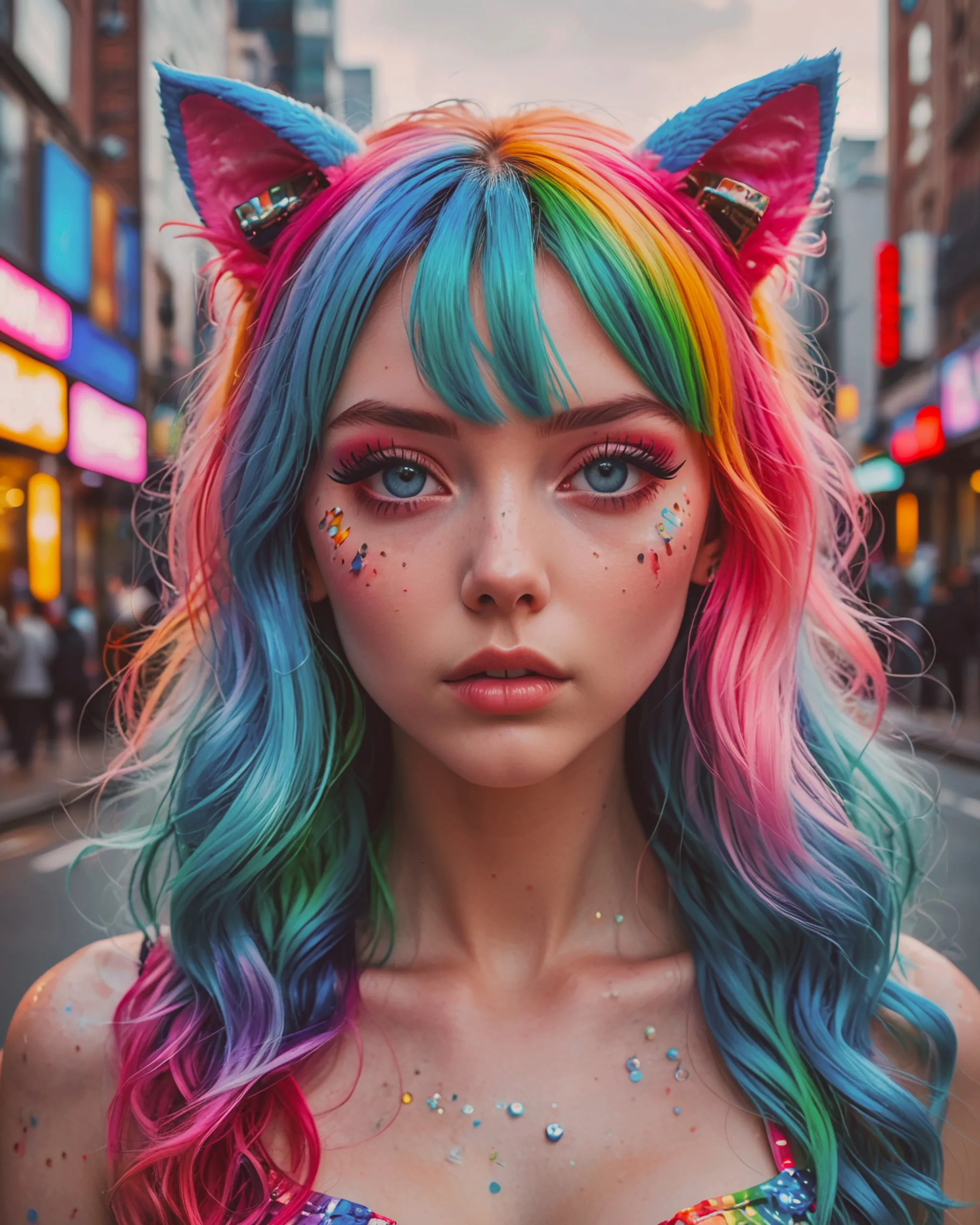 1girl, slime, jelly girl, bangs, - Free AI Photo Generator - starryai