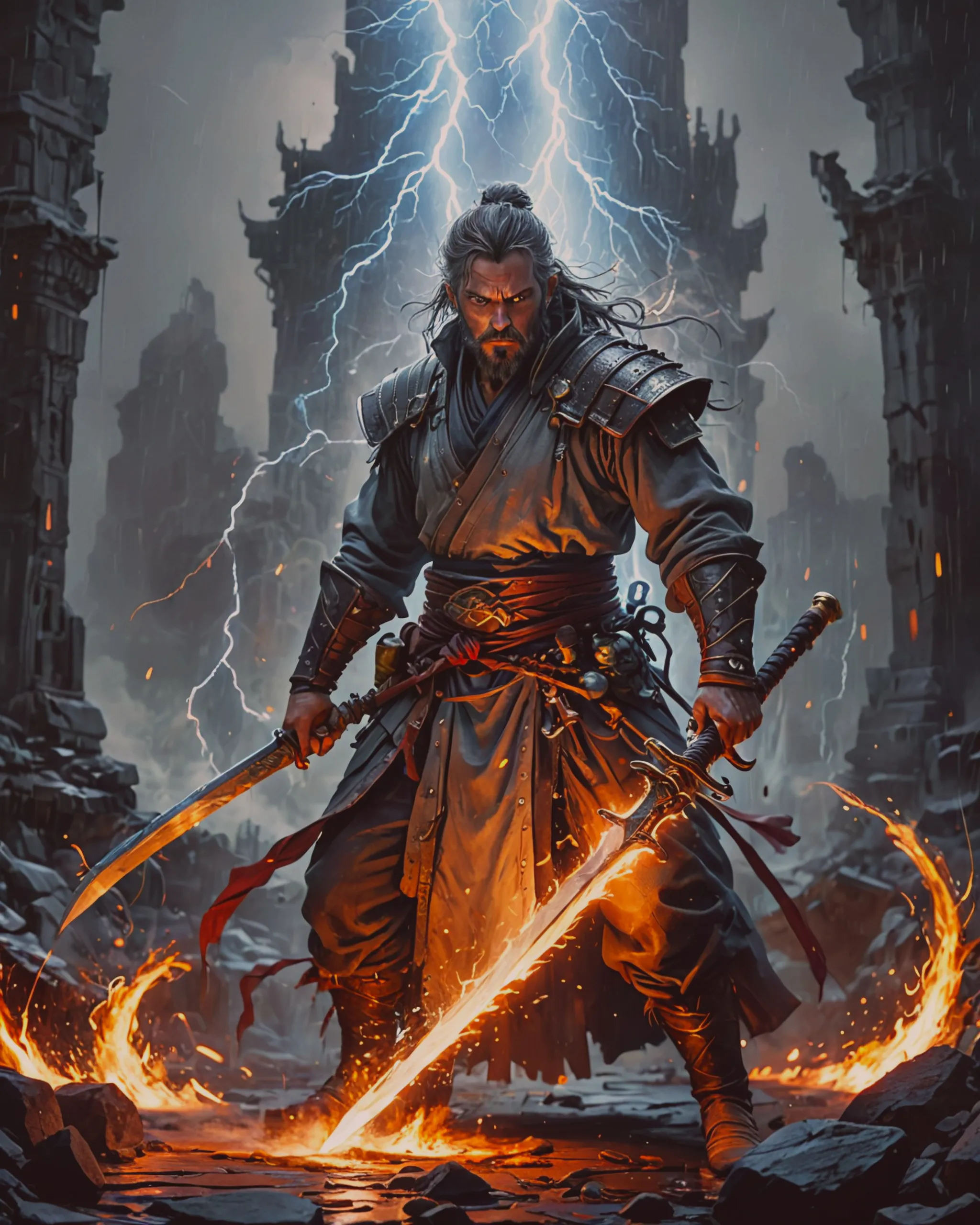 A blacksmith forging a sword that - Free AI Photo Generator - starryai