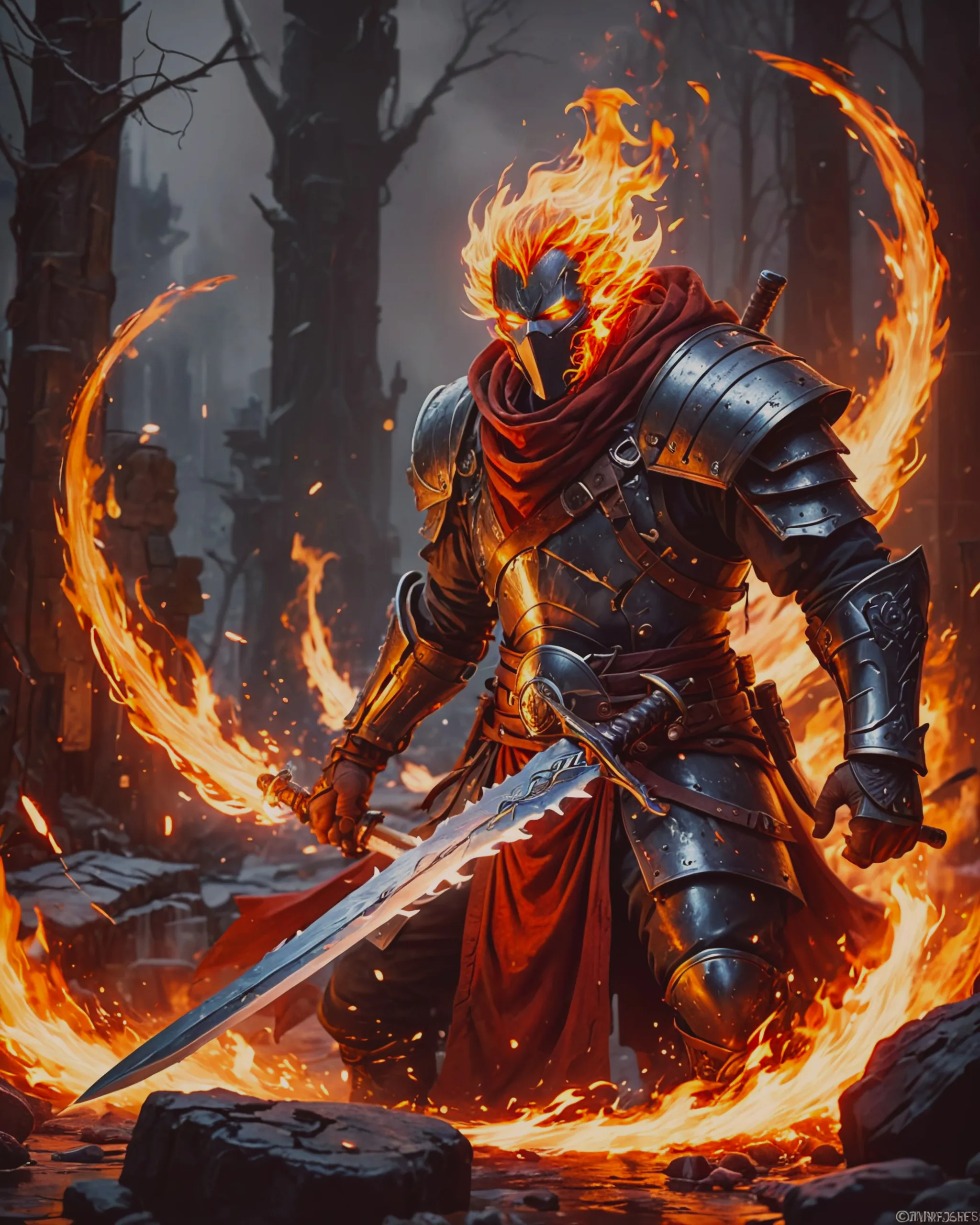 A blacksmith forging a sword that - Free AI Photo Generator - starryai