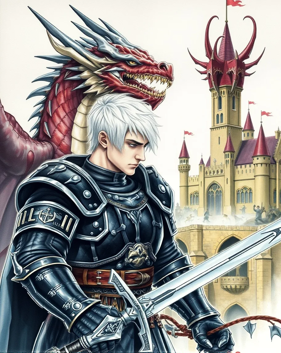 White haired muscular man warrior - Free AI Photo Generator - starryai