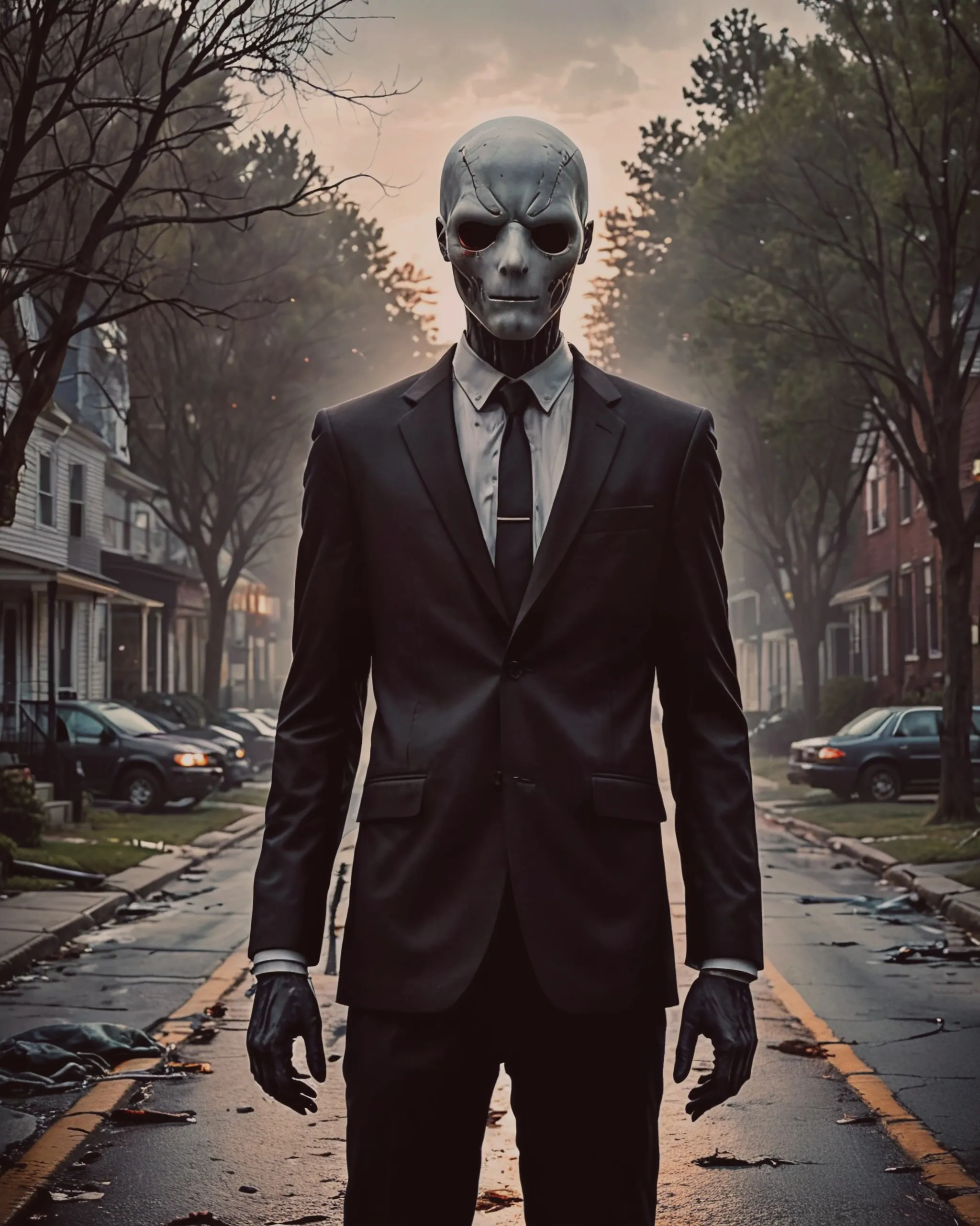 Slenderman: A tall, faceless - Free AI Photo Generator - starryai