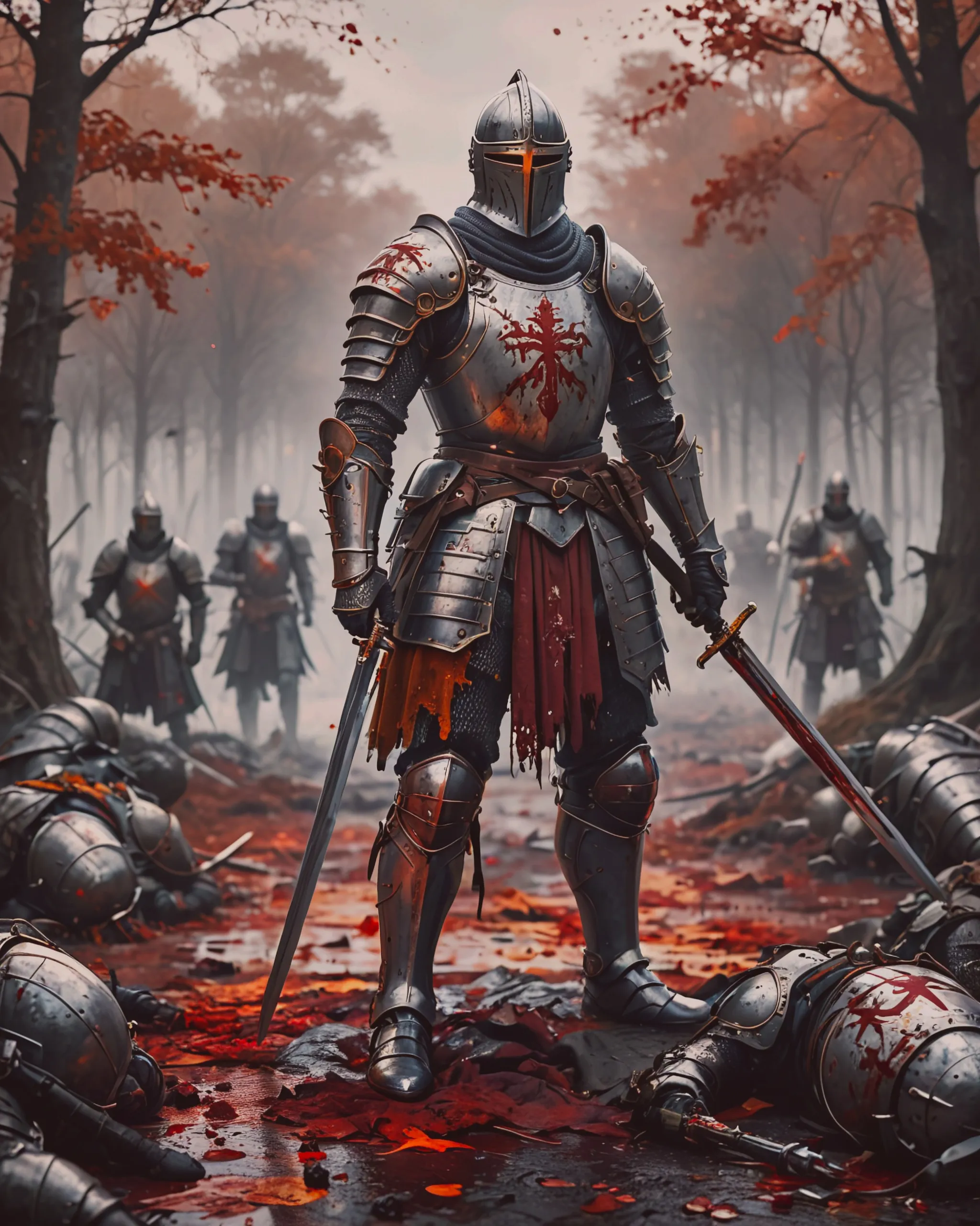 A medieval knight wielding his at - Free AI Photo Generator - starryai