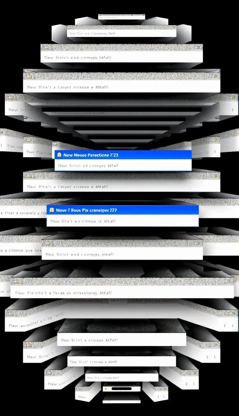 “ERROR” error pop up menus stacked graphics glitch, static densely interrupting in horizontal rolling bands protruding in 4d meniscus, asymmetric vertical axis, cypher, strands of code, glyph letterforms, doppler effect, extra dimensional, interface, patterns intersecting mirror plane, convex clear acid cylinder tube, tapered glass with illusion of movement, depth of filed, multiple point perspective, folded threshold, shards revealing complexity, finite but not bounded, intricately repeating patterns, temporal phase shifting, chubb illusion extruded braille overlay embossed perforated 