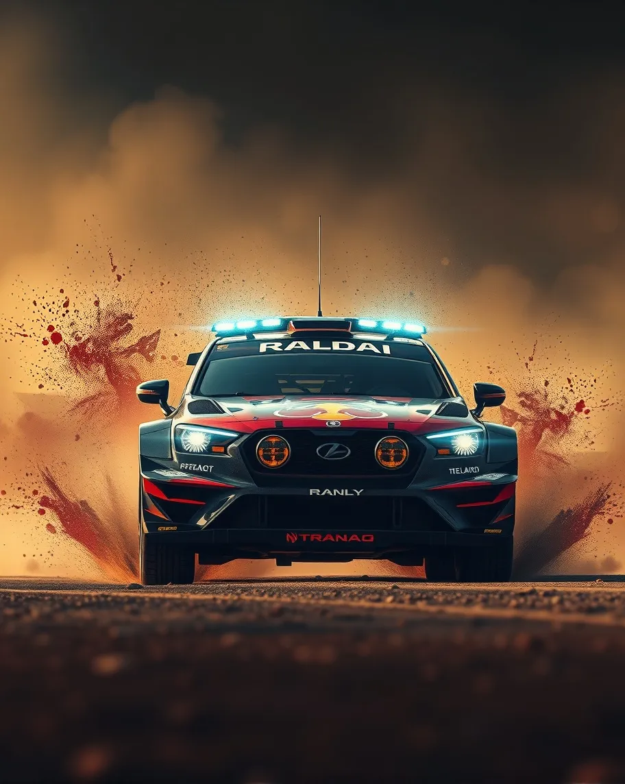 Rally Car text: 