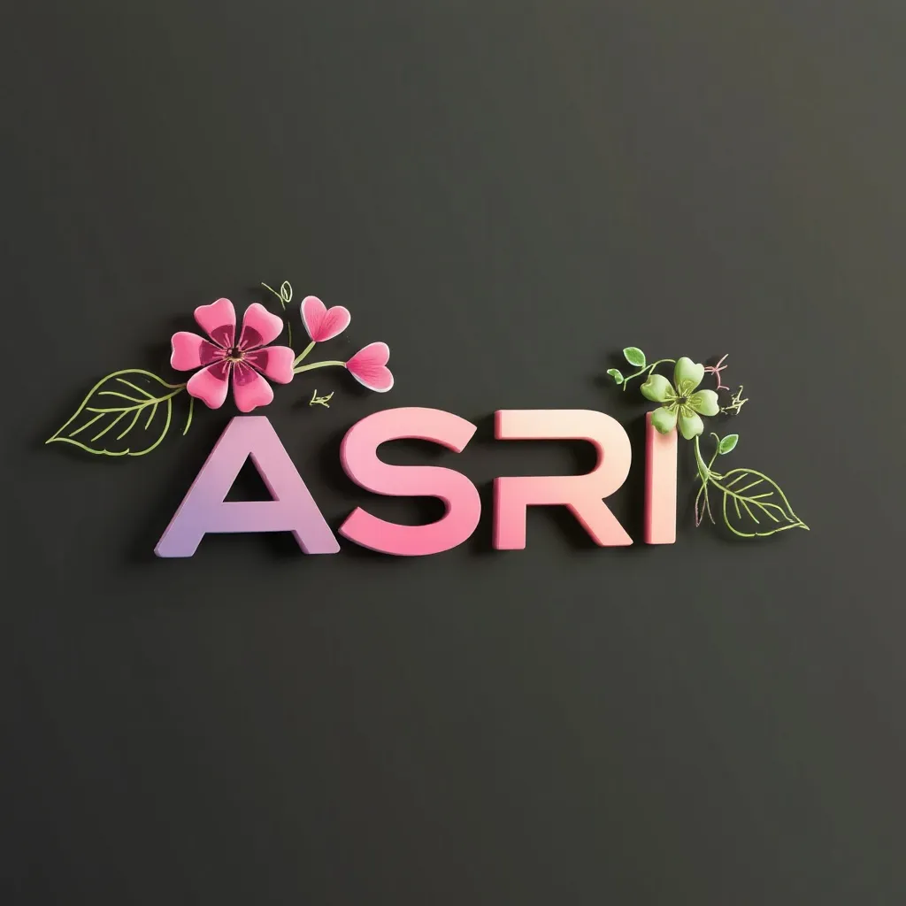 Logo “ASRI” with flowers and grapes 