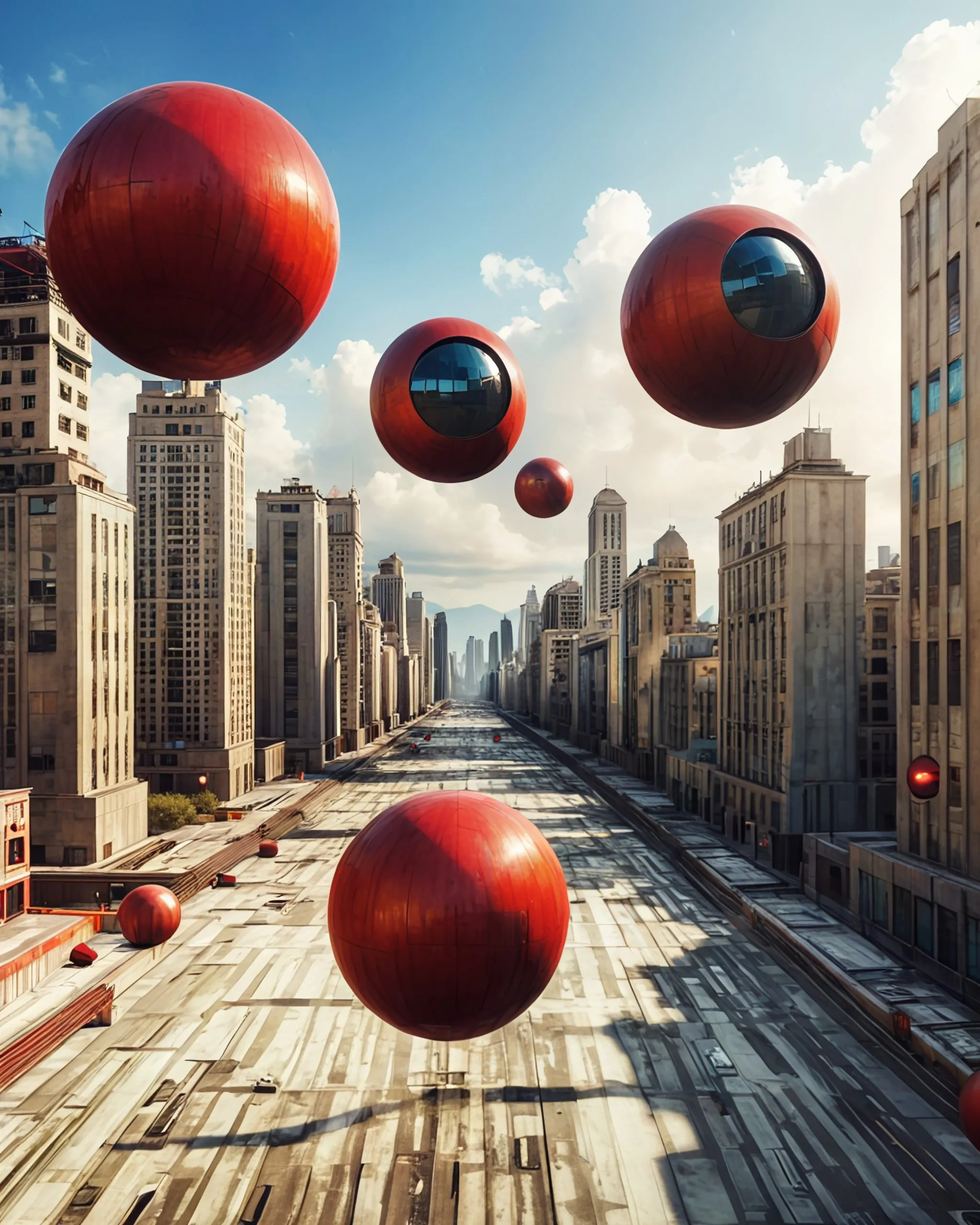 red spheres appeared without over - Free AI Photo Generator - starryai