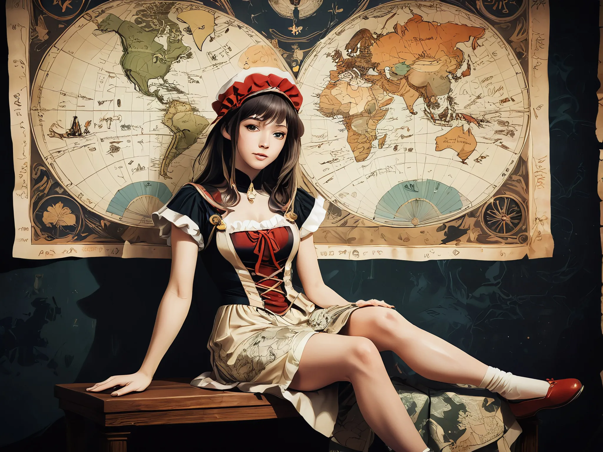 A lovely young woman a vintage - Free AI Photo Generator - starryai