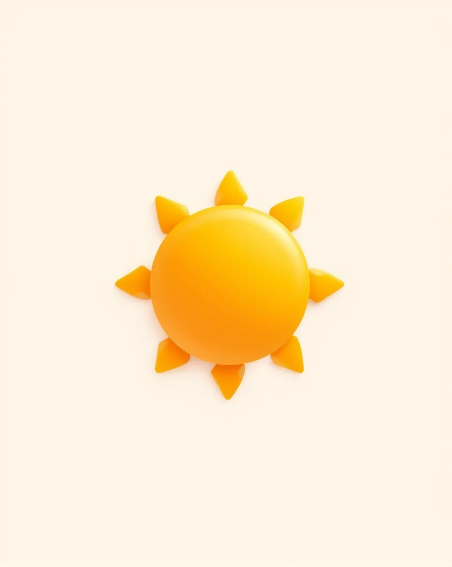 Minimalistic weather icon of a bright sun