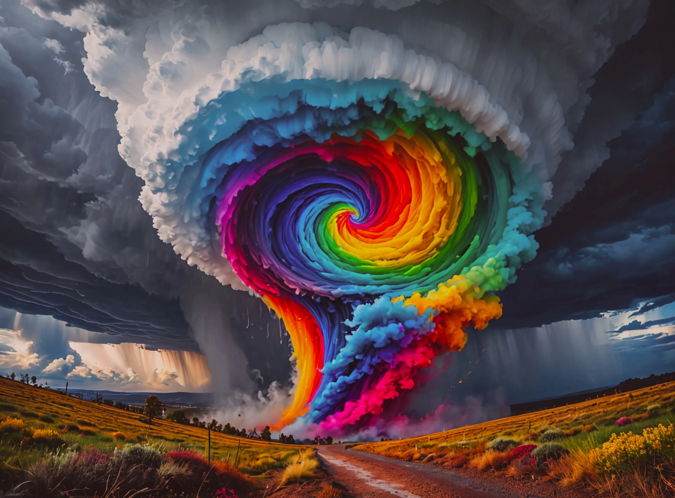 Rainbow tornado - Free AI Photo Generator - starryai