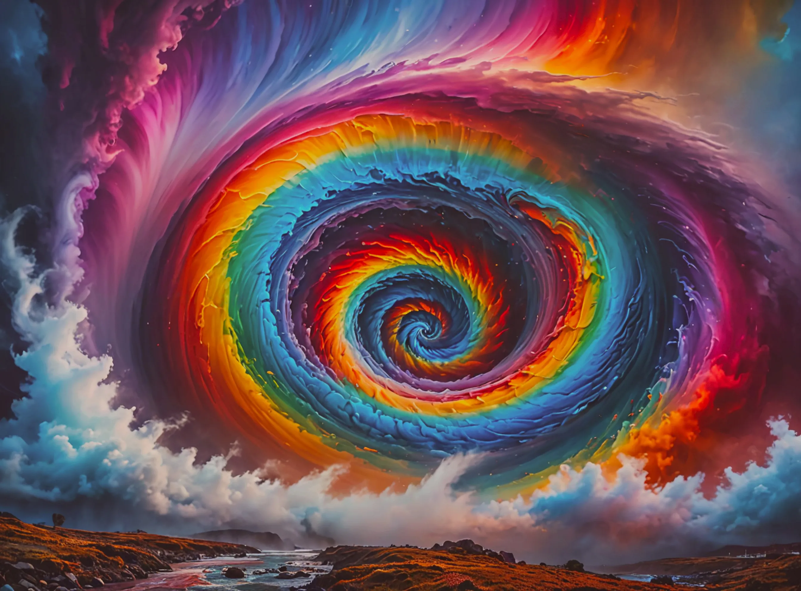 Rainbow tornado - Free AI Photo Generator - starryai