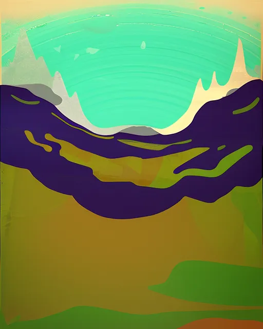 an abstract painting titled "The Abyss on Bluegrass Mountain"