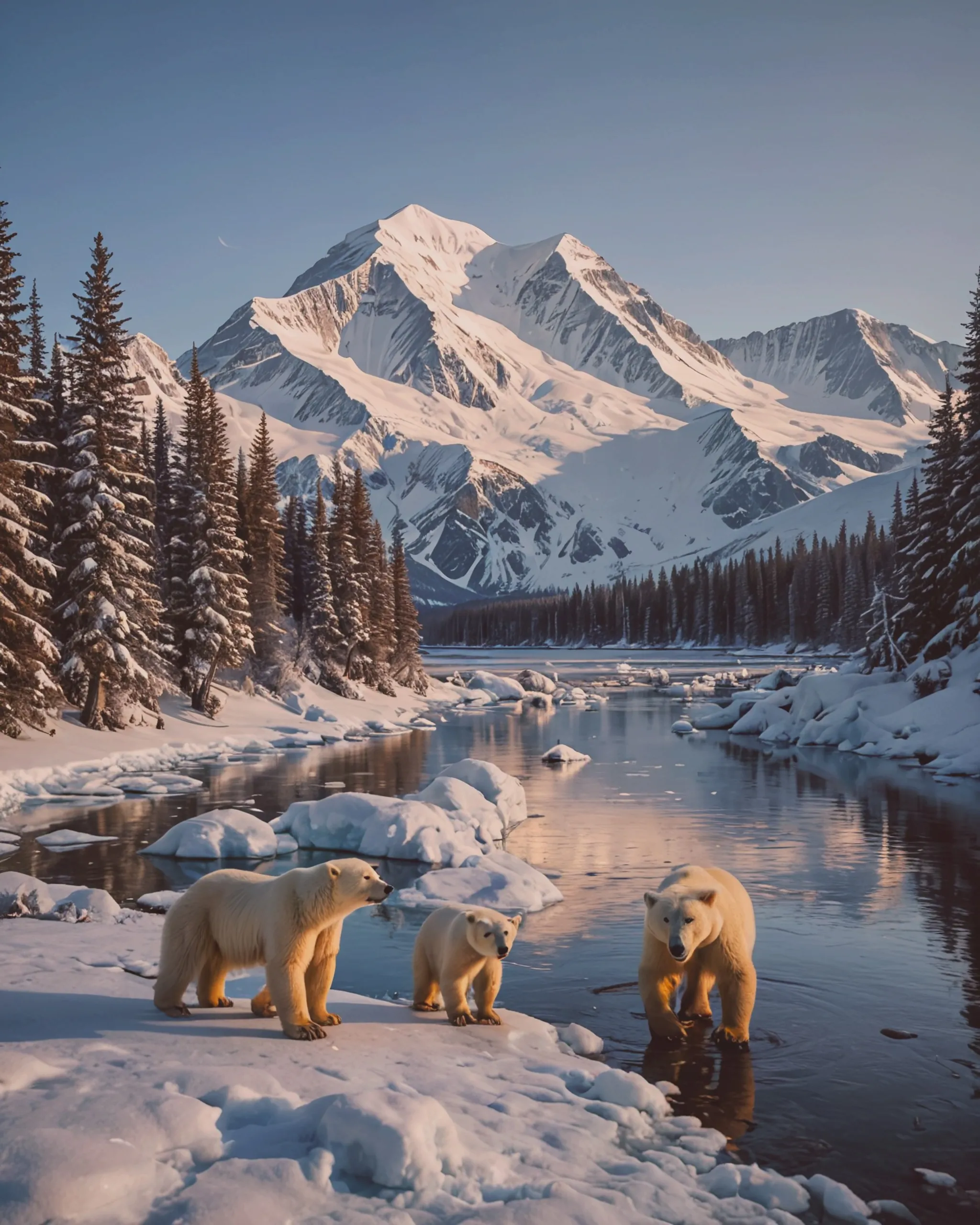 A winter day mountains a few - Free AI Photo Generator - starryai
