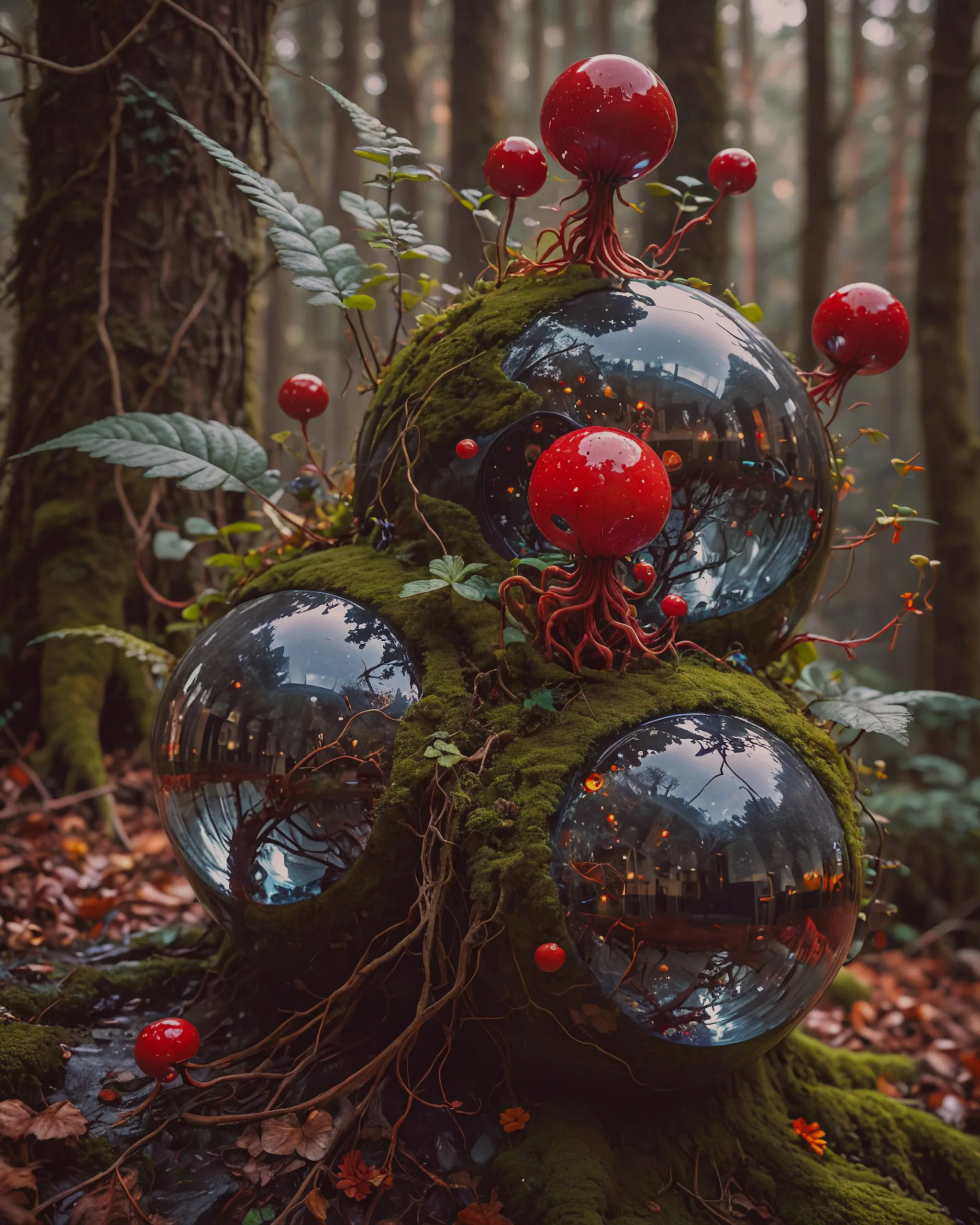 red alien spheres had entered - Free AI Photo Generator - starryai