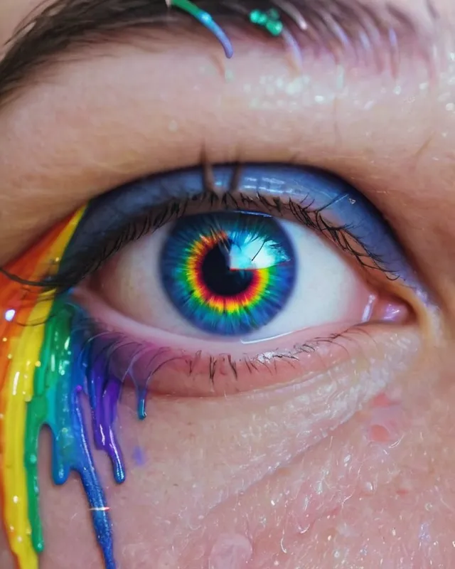 Eye Exploting Rainbow exploding my eye - Free AI Photo Generator - starryai