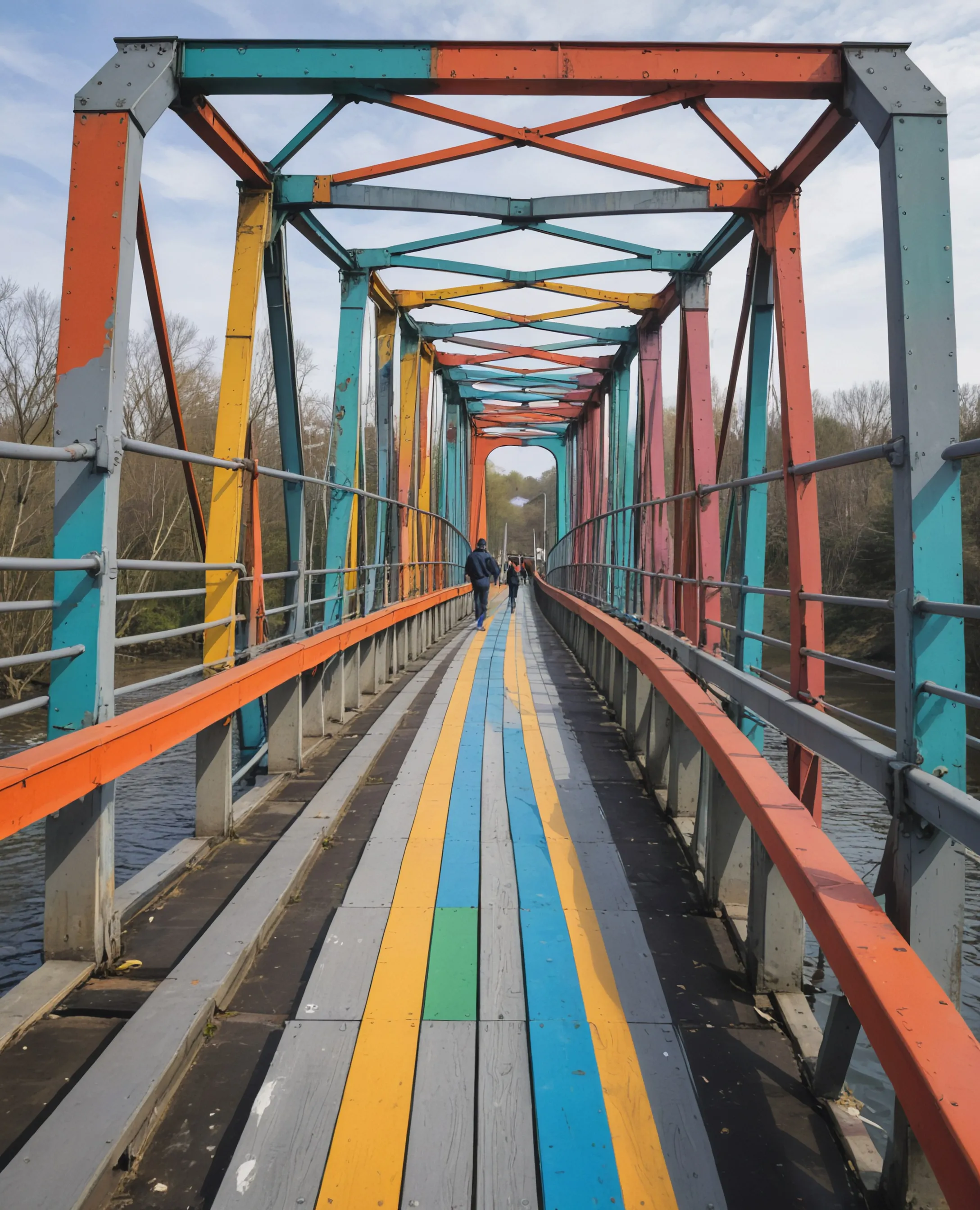 Grey Line Bridge A full colored gray bridge A skip - Free AI Photo Generator - starryai