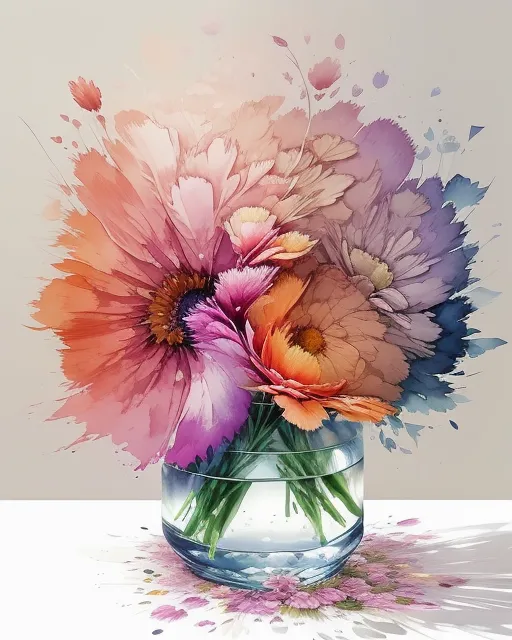 Flowers a clear vase - Free AI Photo Generator - starryai