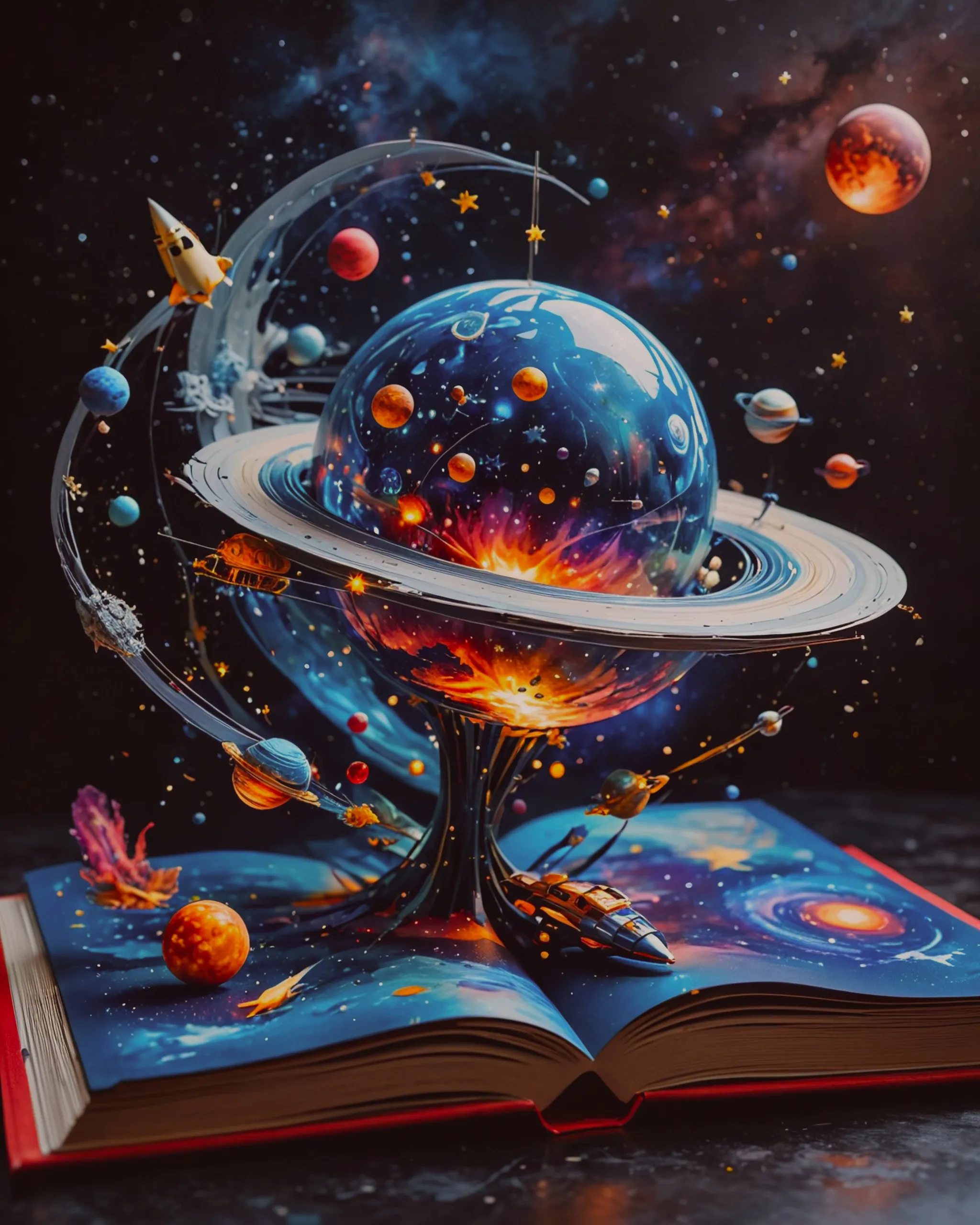 Pop up book galaxies - Free AI Photo Generator - starryai