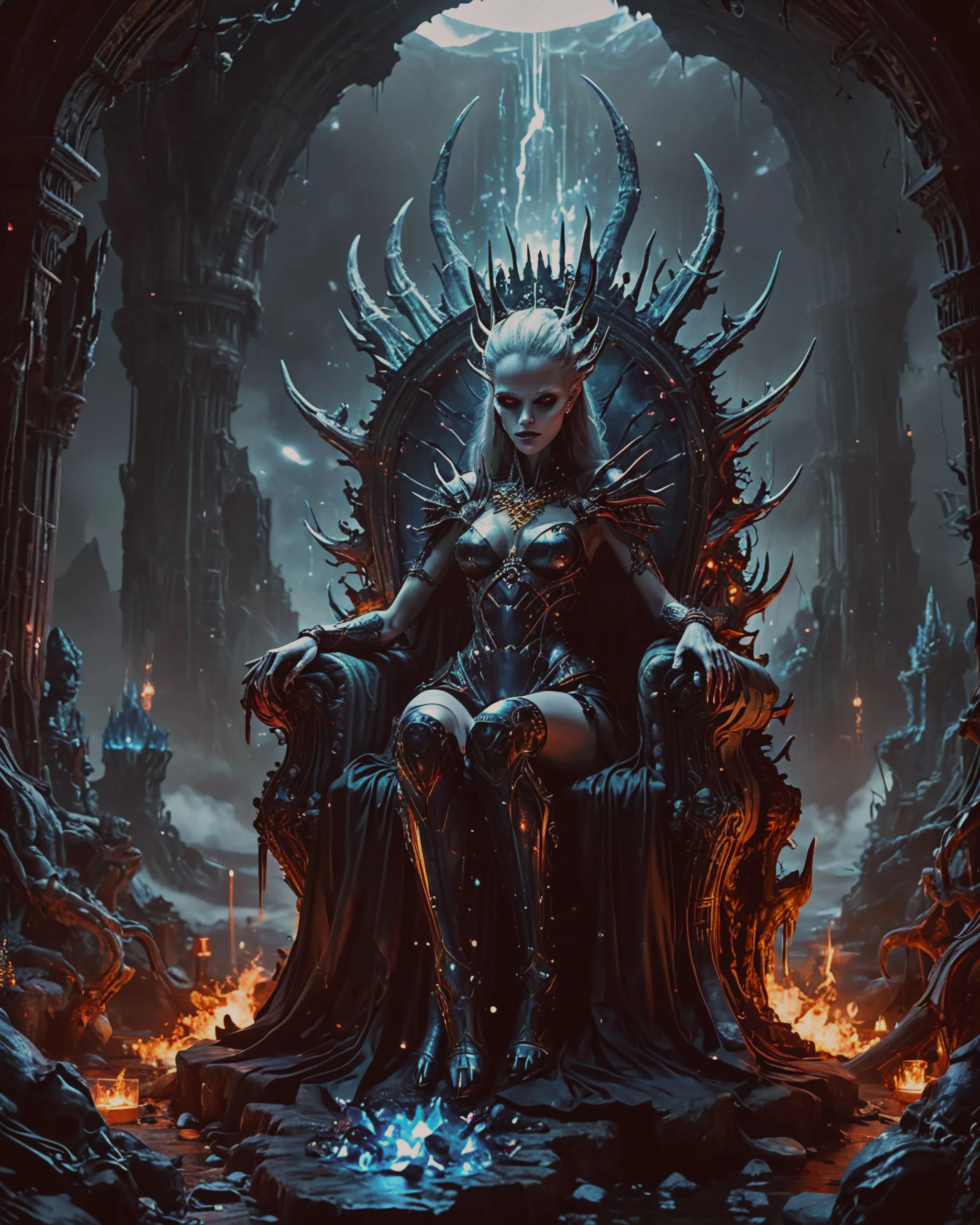Awe-striking Alien Vampire Queen: - Free AI Photo Generator - starryai