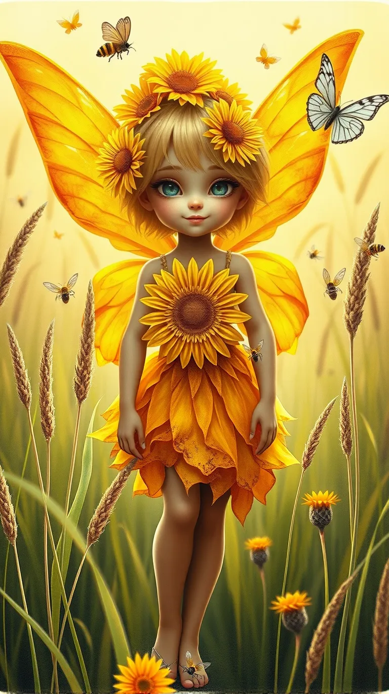 a faerie a dress (made vibrant, - Free AI Photo Generator - starryai