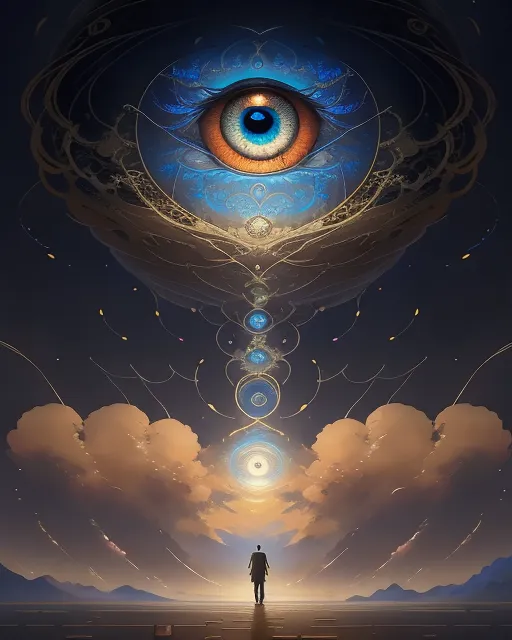 a man standing front cosmic tree - Free AI Photo Generator - starryai
