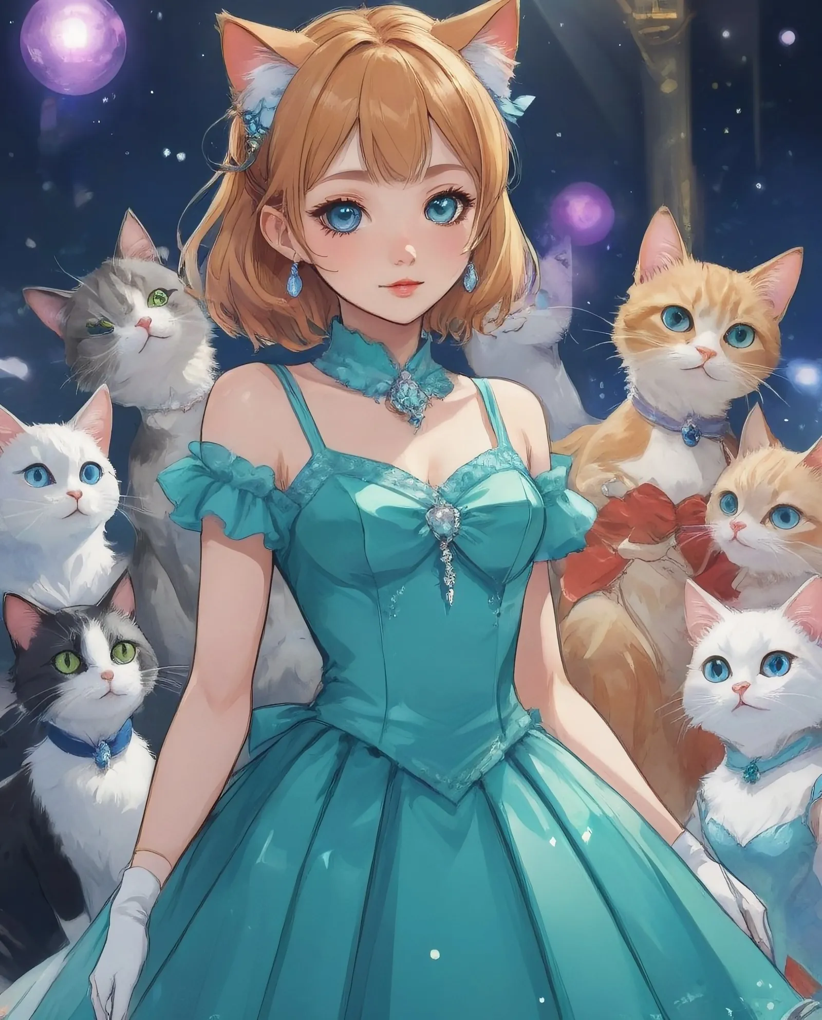 Cats prom dresses - Free AI Photo Generator - starryai