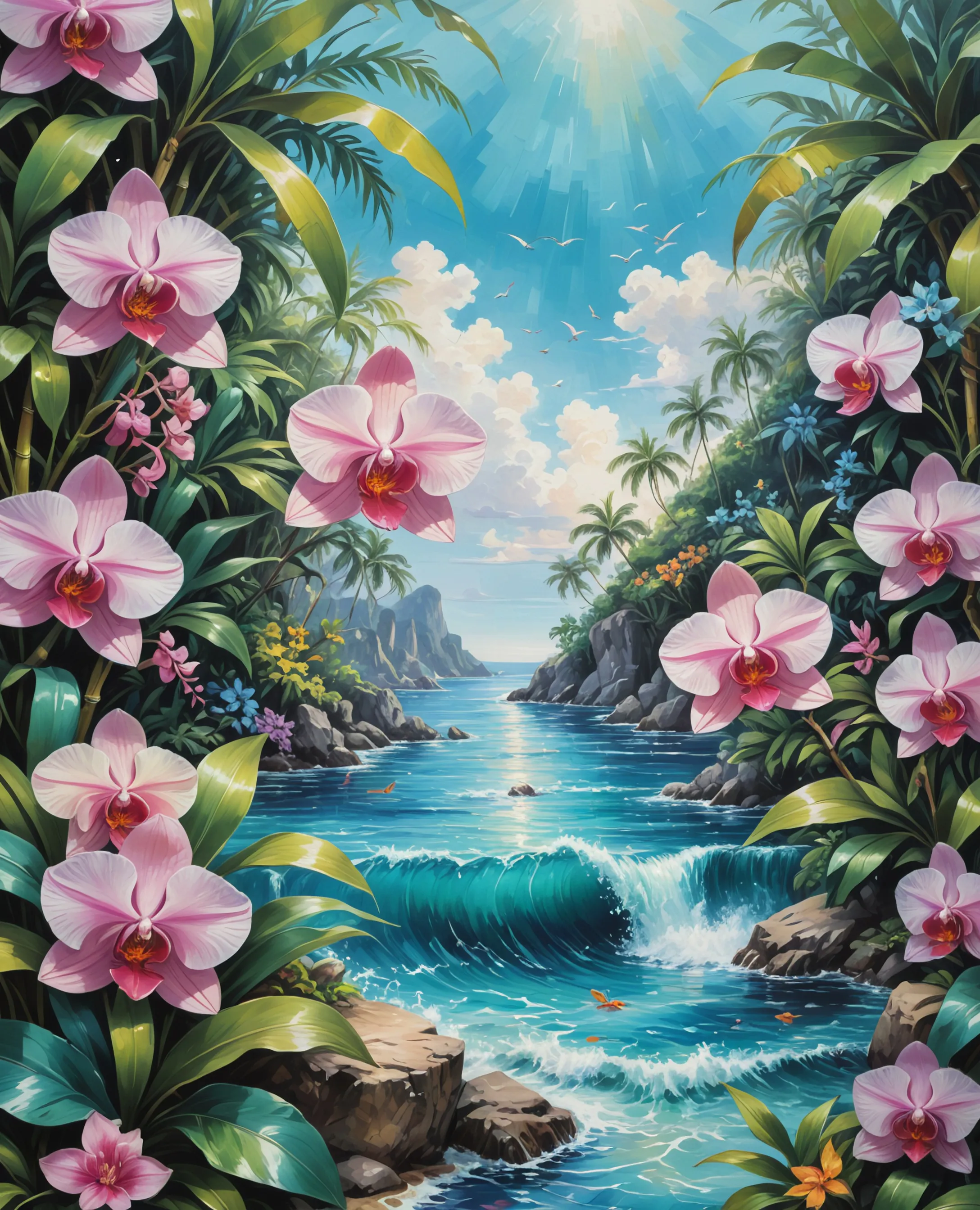 A beautiful brush painting a full - Free AI Photo Generator - starryai