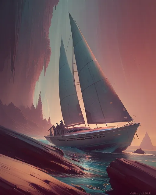 A sailboat beached on a North American island, it’s aged forest towering over the rocky beach and the sole survivor. The sailboat has the word “Help” craved into its exposed side. Anna Dittmann, johan grenier, eldritch, ethereal, mysterious, twilight, h.r. giger, ismail inceoglu, yanjun cheng, mixed media, matte painting, hyperrealism, creature design, anthropomorphic character, tilted frame, wide angle lens, midday, digital illustration, extreme detail, 4k, ultra hd, extreme detail, ultra hd